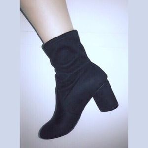 Ankle boots sock booties short boots suede heels